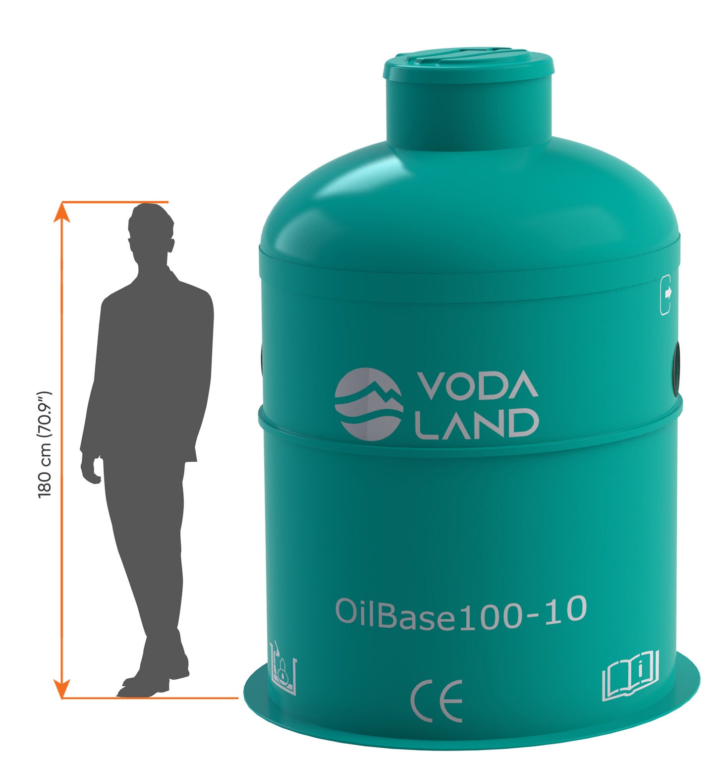 Vodaland size of OilBase 100-10 Full retention separator (2600 L)
