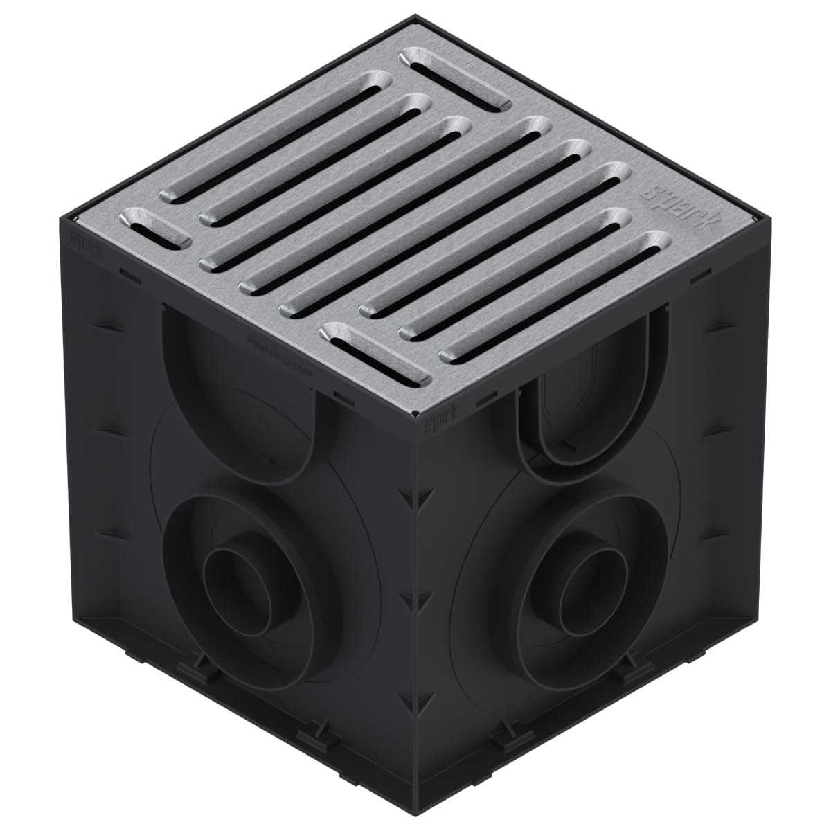 250x250 Plastic catch basin with galvanised grate, K3