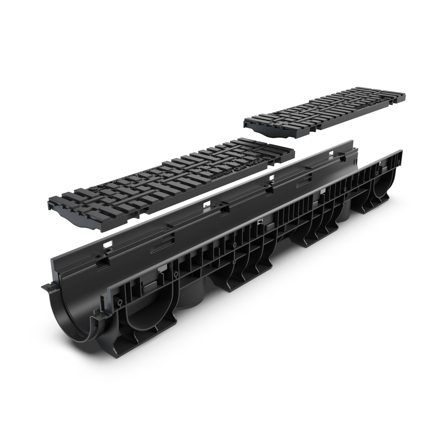 Plastic grate driveway drainage channel package
