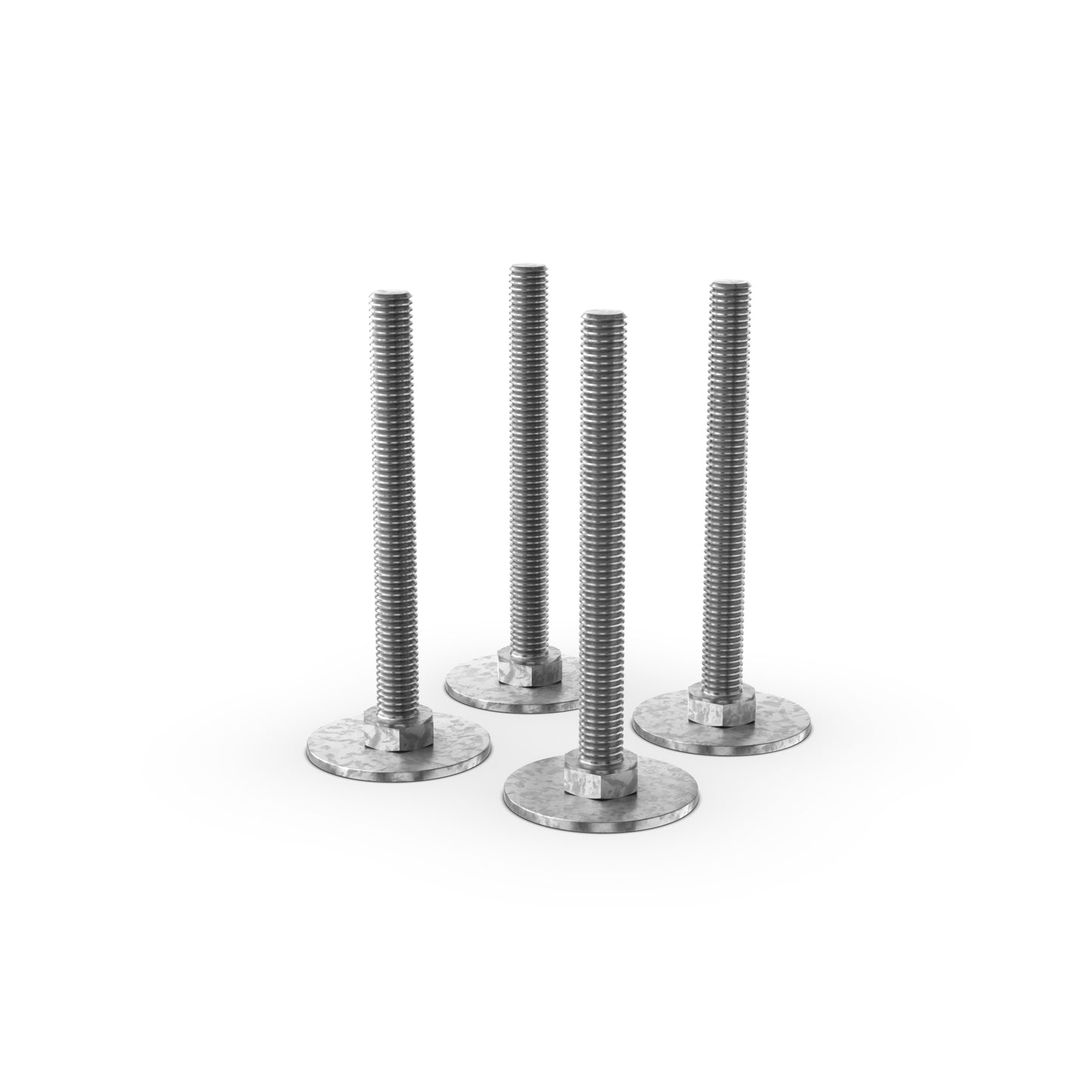 Galvanised steel levelling feet (pack of 4)