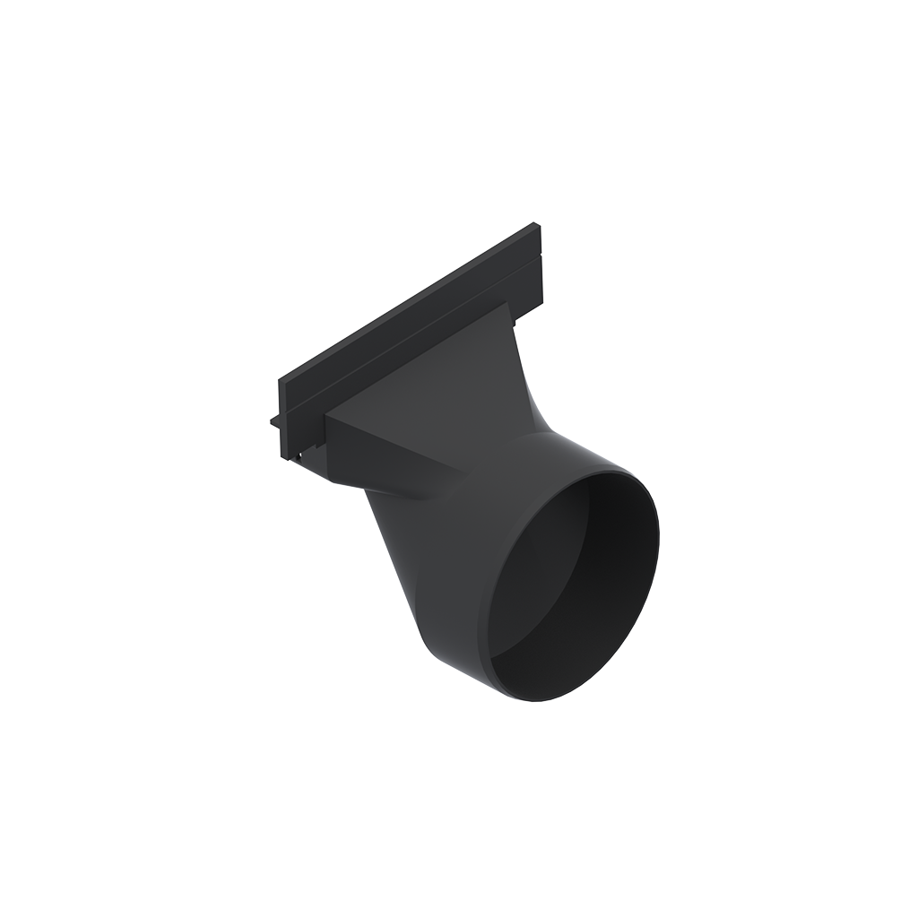 DN100 plastic channel end cap with outlet