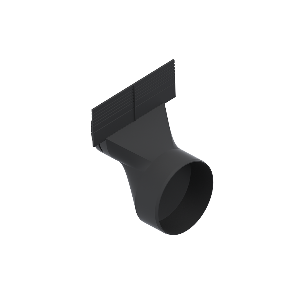 DN100 plastic channel end cap with outlet