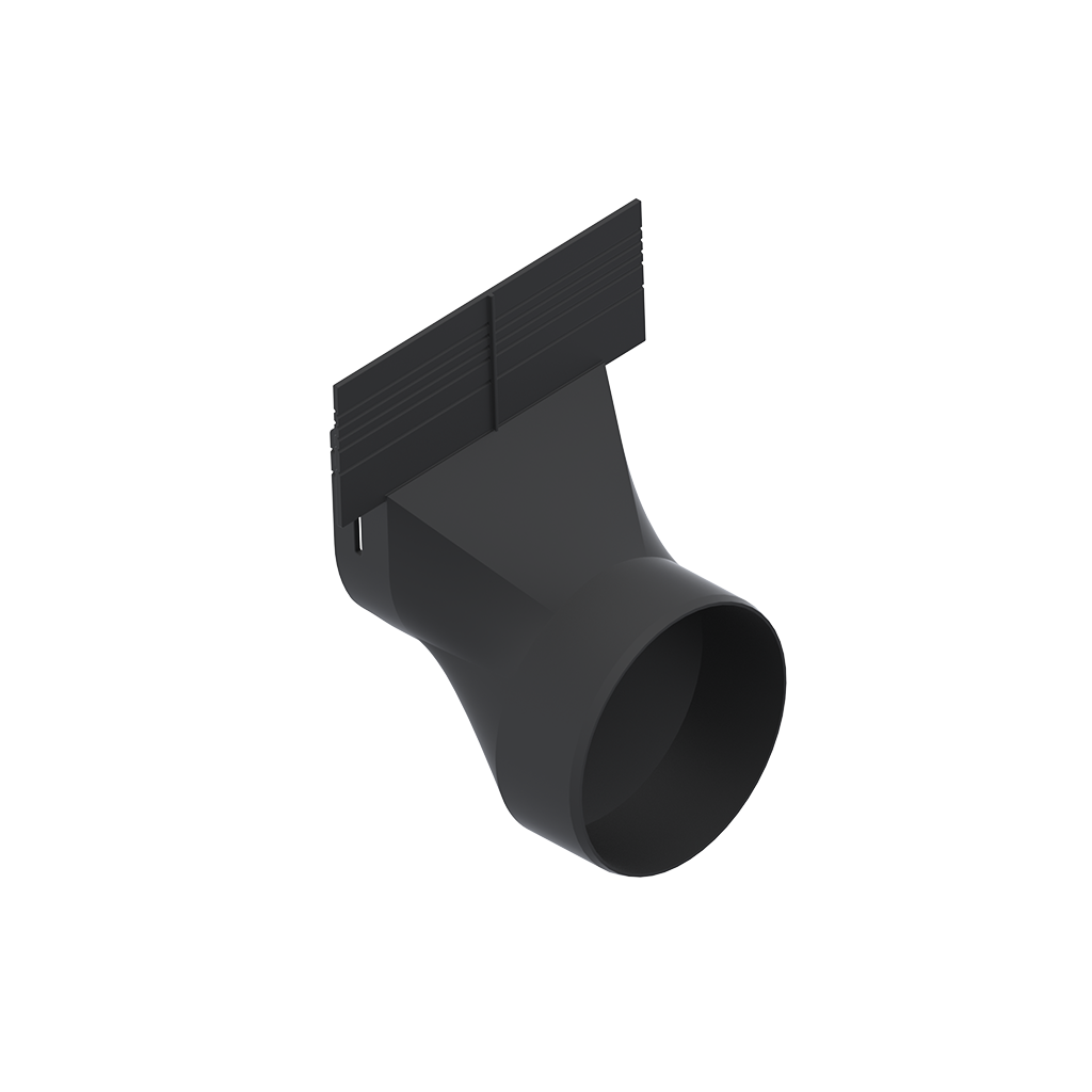 DN100 plastic channel end cap with outlet