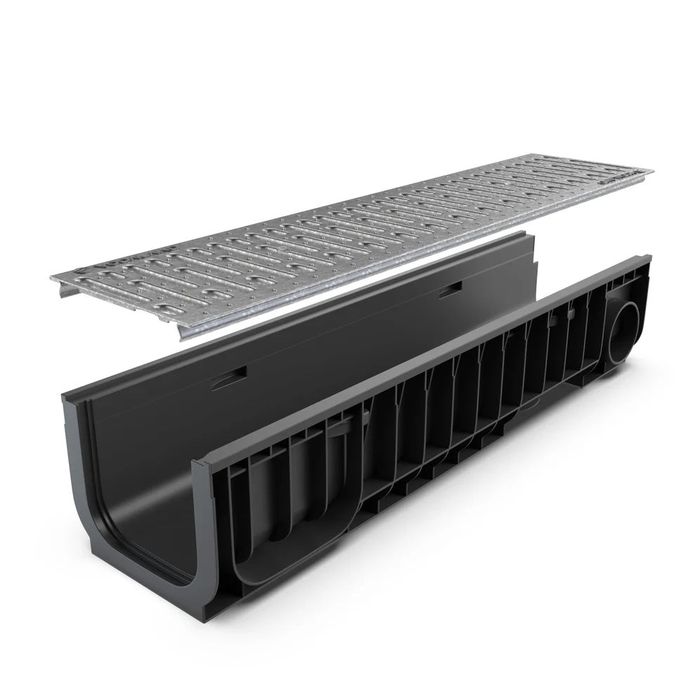 DN200 Galvanised steel grate drainage channel package
