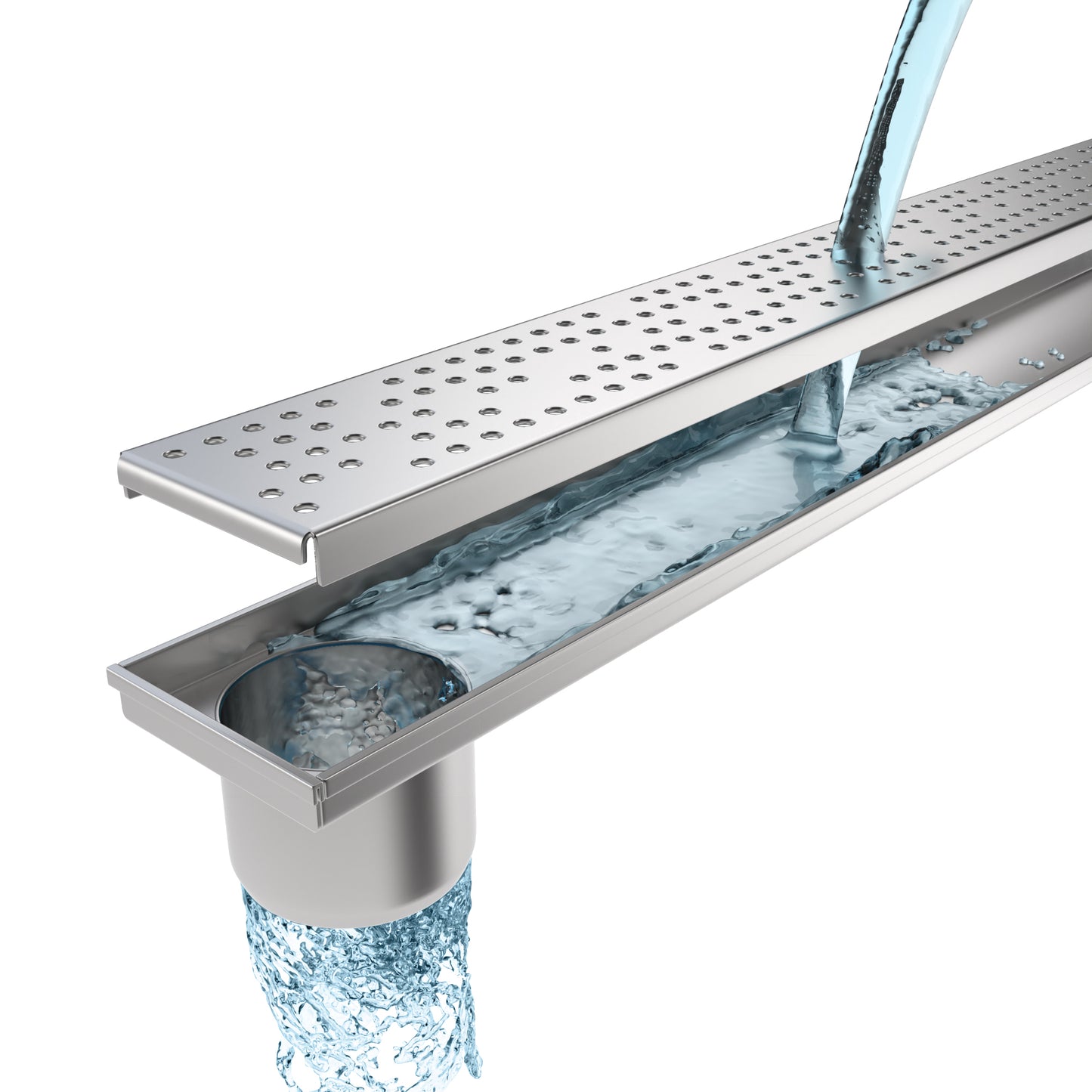 Shallow stainless balcony & patio drain H20mm