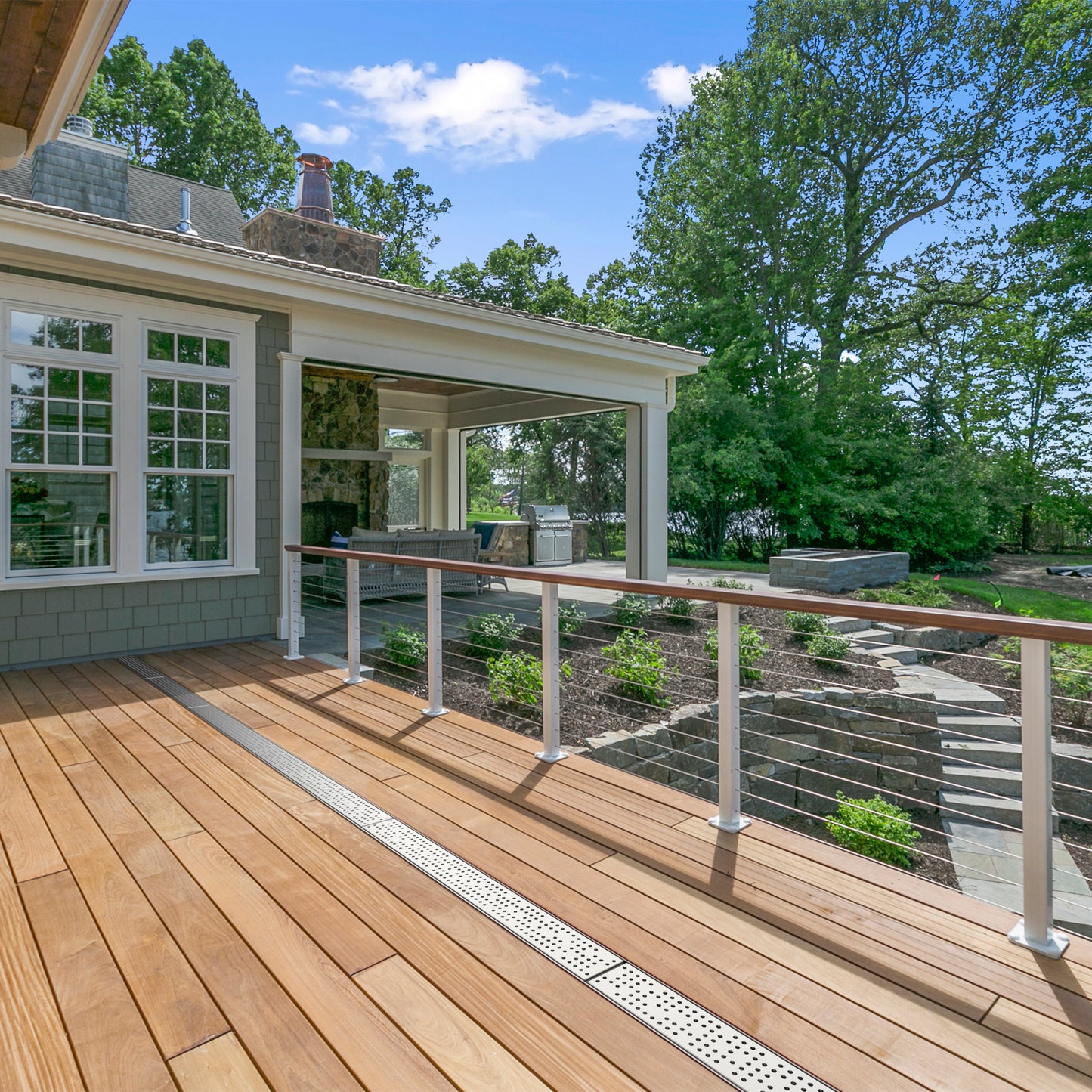 Shallow stainless balcony & patio drain domestic