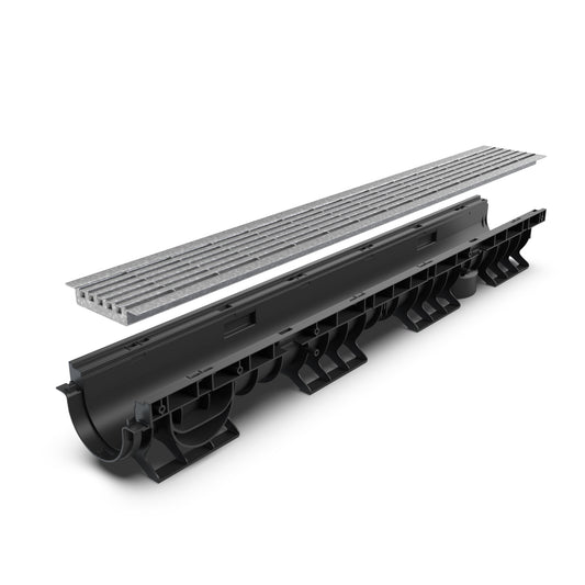 DN100 HeelSafe galvanised grate drainage channel package
