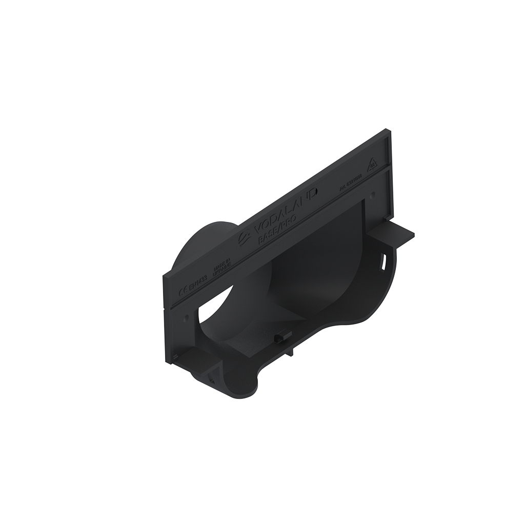 DN150 plastic channel end cap with outlet 75mm