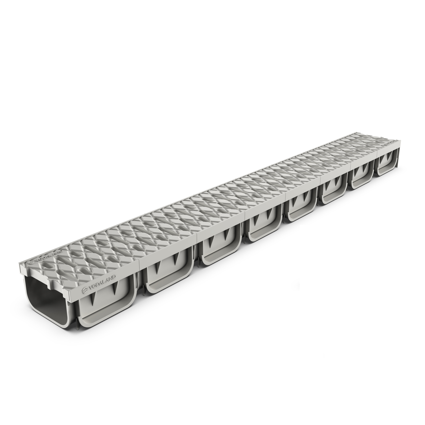 EASY 2 channel drain with plastic grate (grey), A15