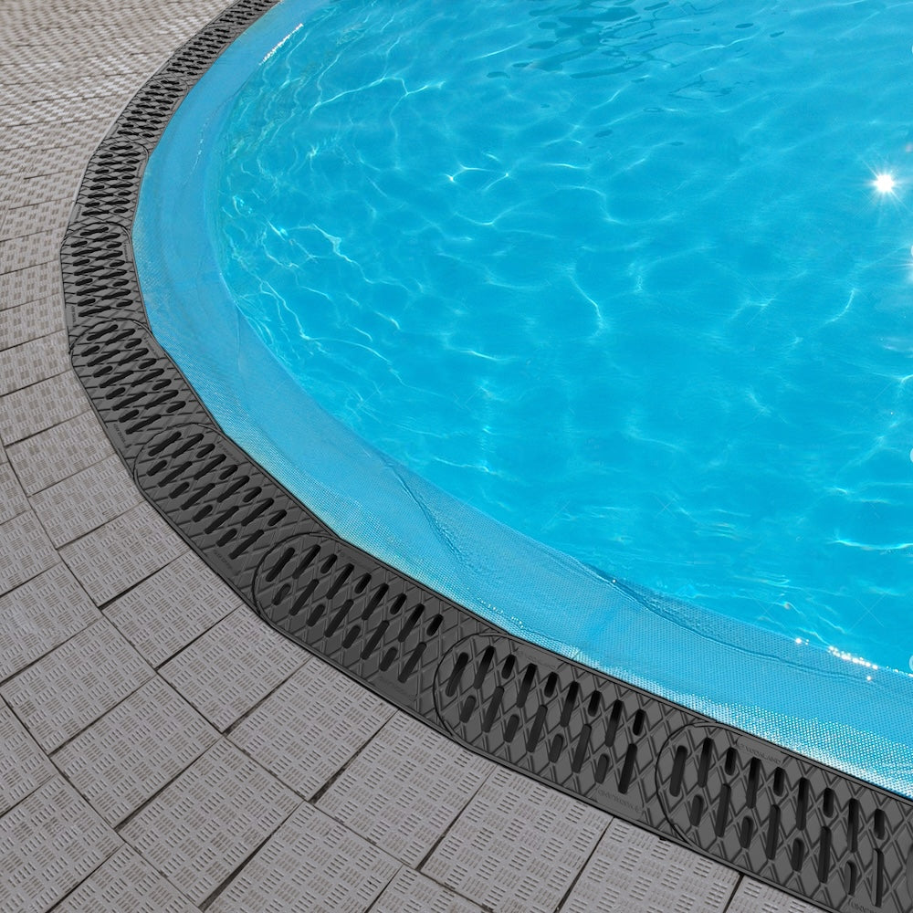 Channel drain easy used on a swimming pool