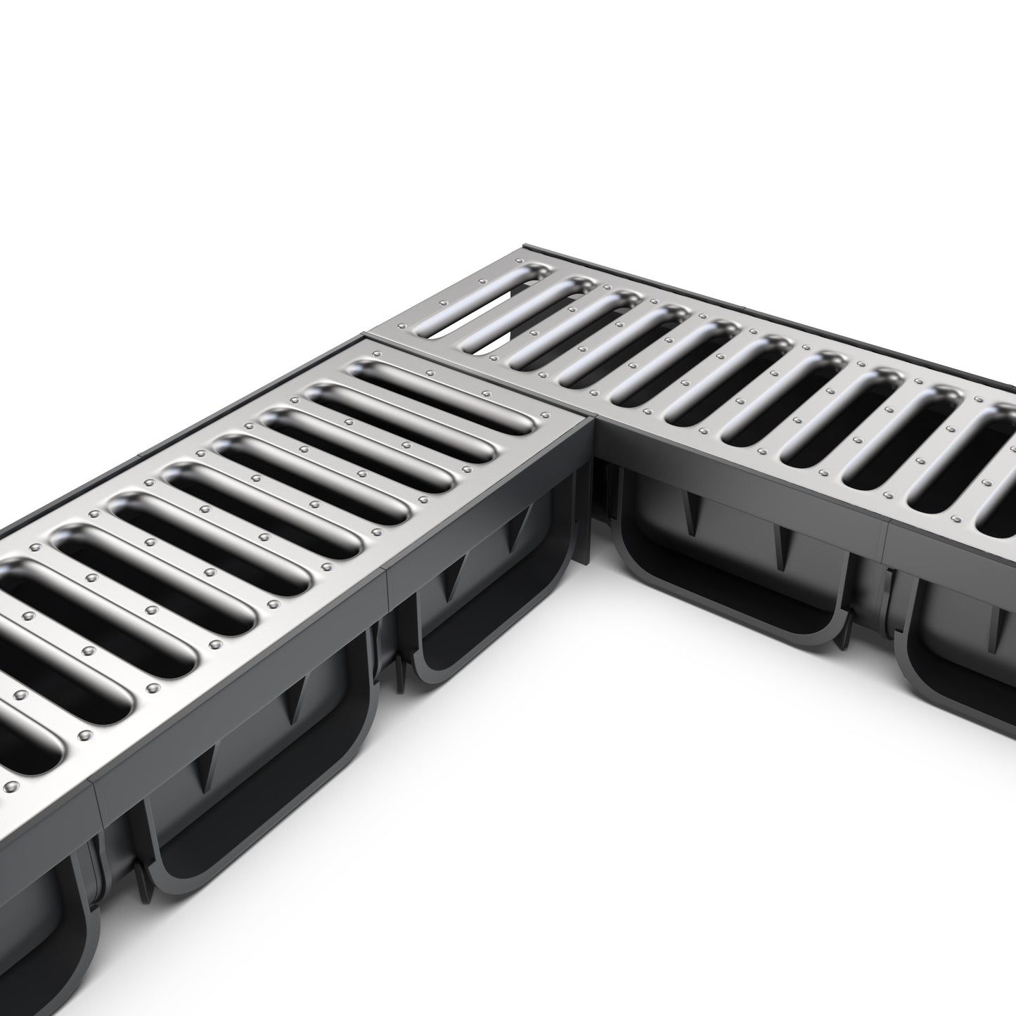 EASY 2 channel drain with stainless grate, A15