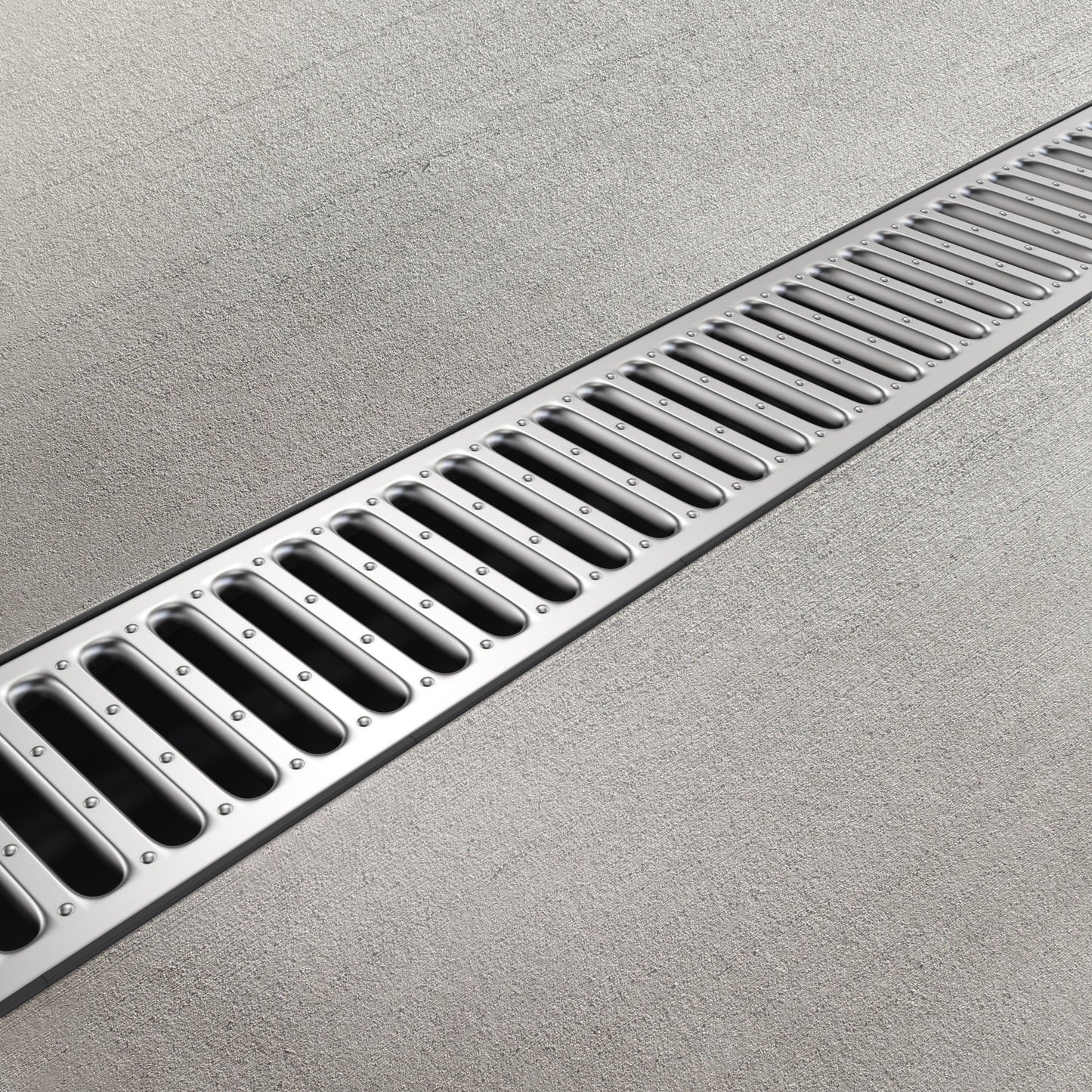 EASY 2 channel drain with stainless grate, A15