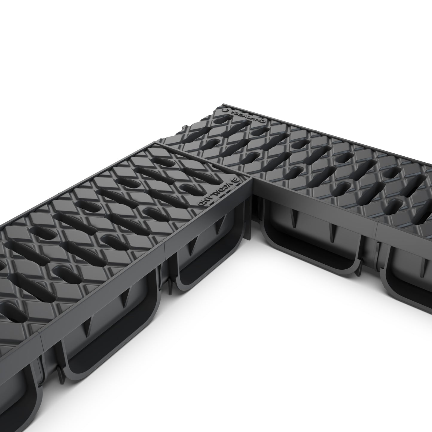 EASY 2 Channel Drain With Plastic Grate (Black), A15