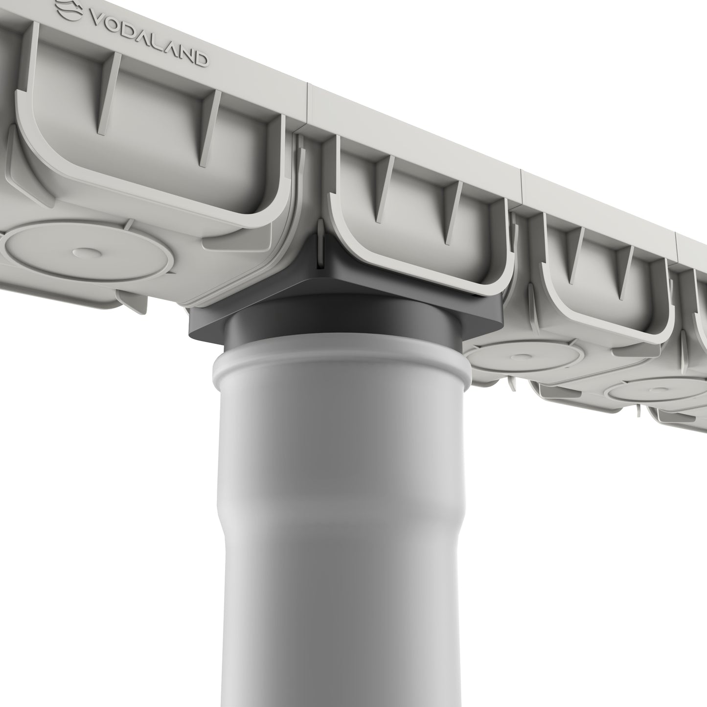 EASY 2 channel drain with plastic grate (grey), A15