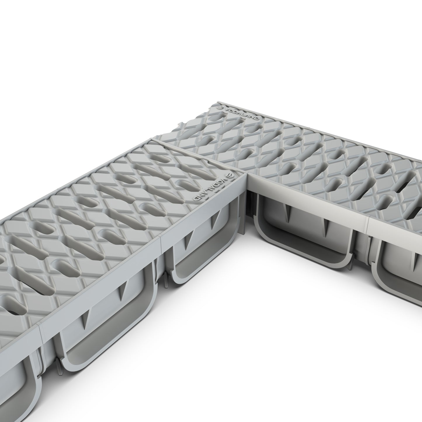EASY 2 channel drain with plastic grate (grey), A15