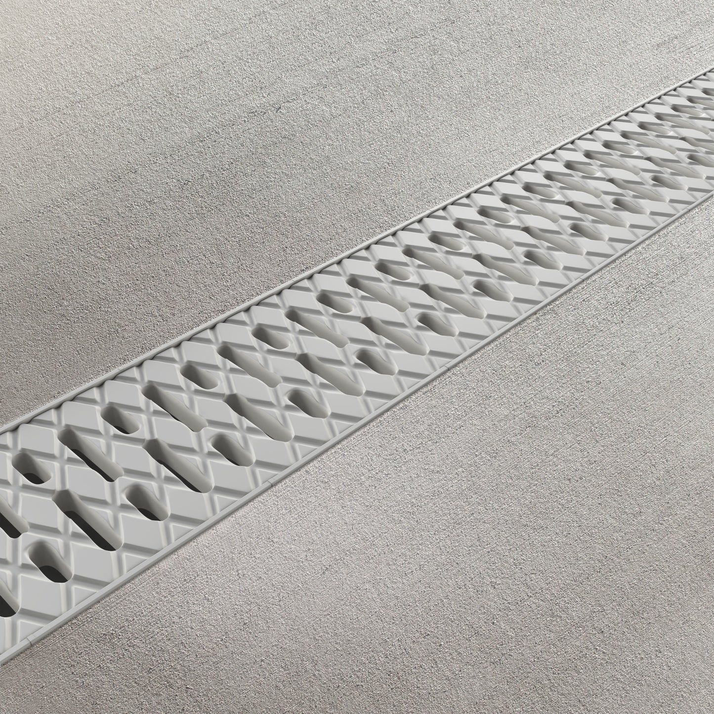 EASY 2 channel drain with plastic grate (grey), A15