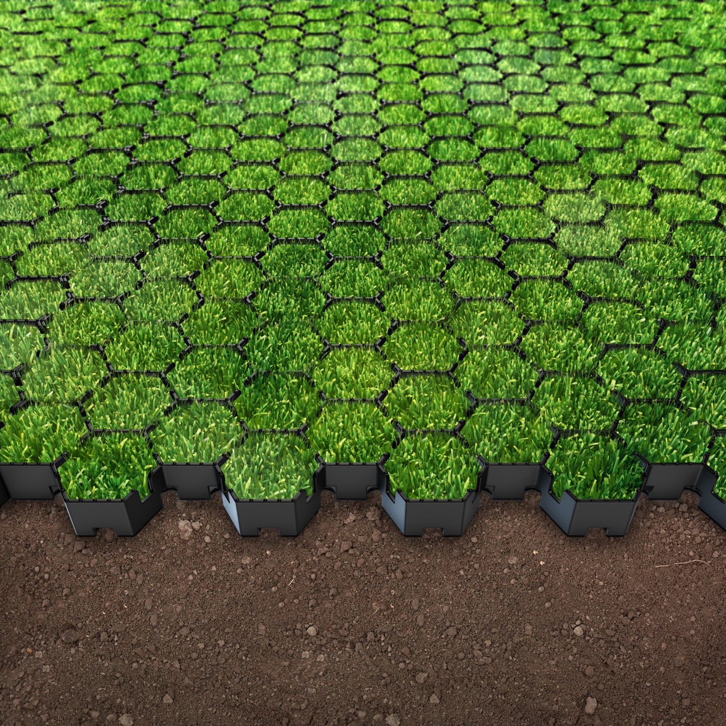 HexPave Gravel Grid on Grass