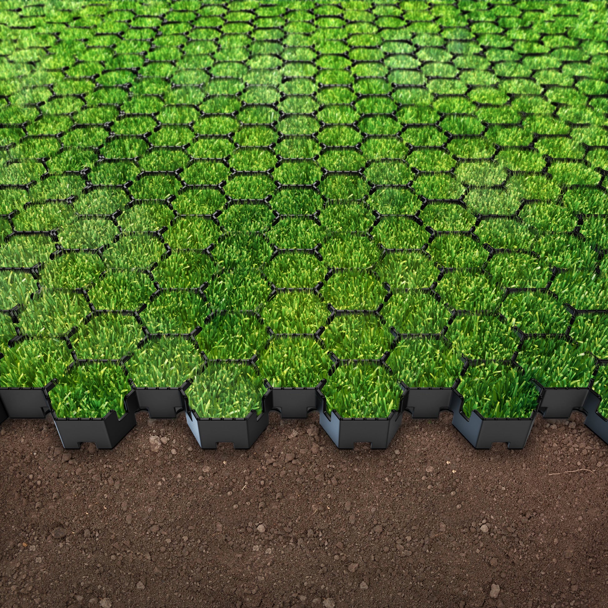 HexPave Gravel Grid on Grass