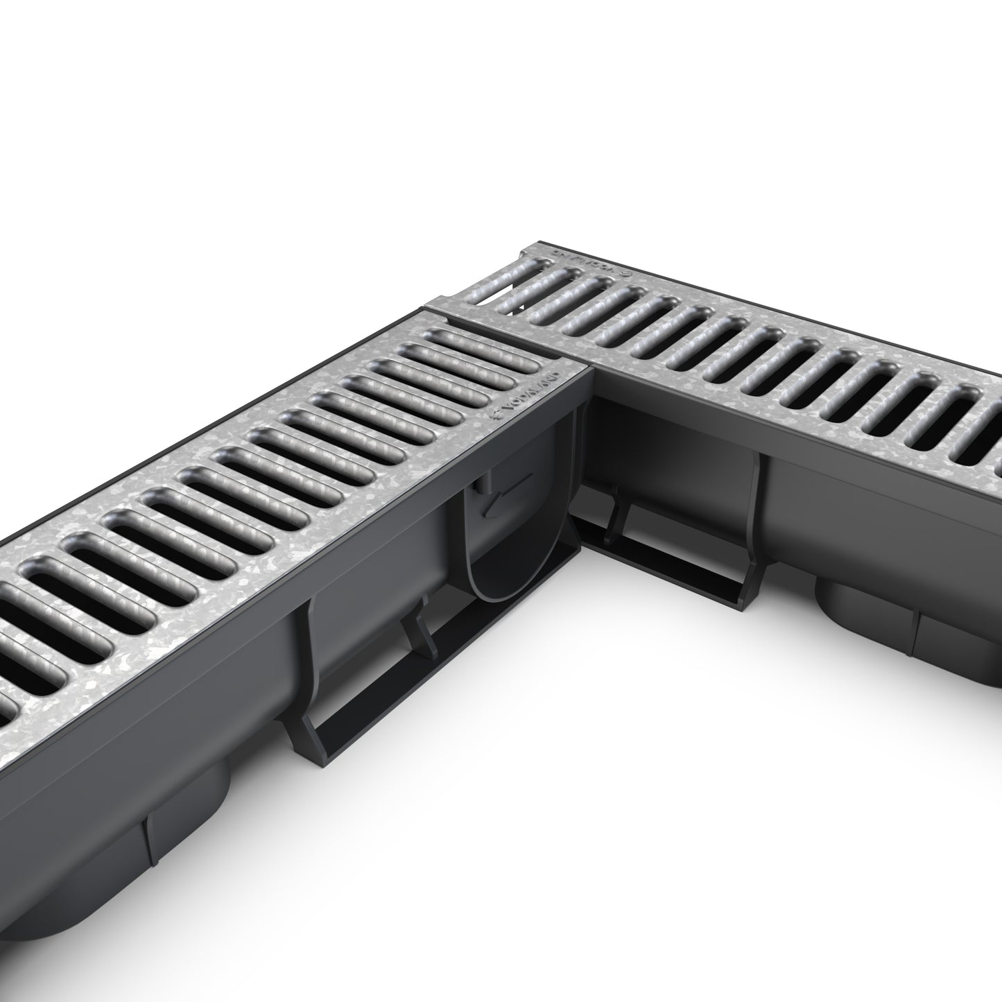 EASY 1 Slim drainage channel kit with galvanised steel grate, A15