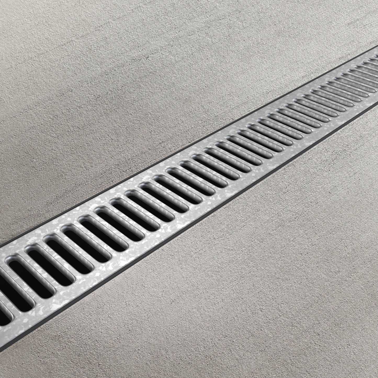 EASY 1 Slim drainage channel kit with galvanised steel grate, A15
