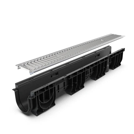 DN100 Galvanised steel grate drainage channel package