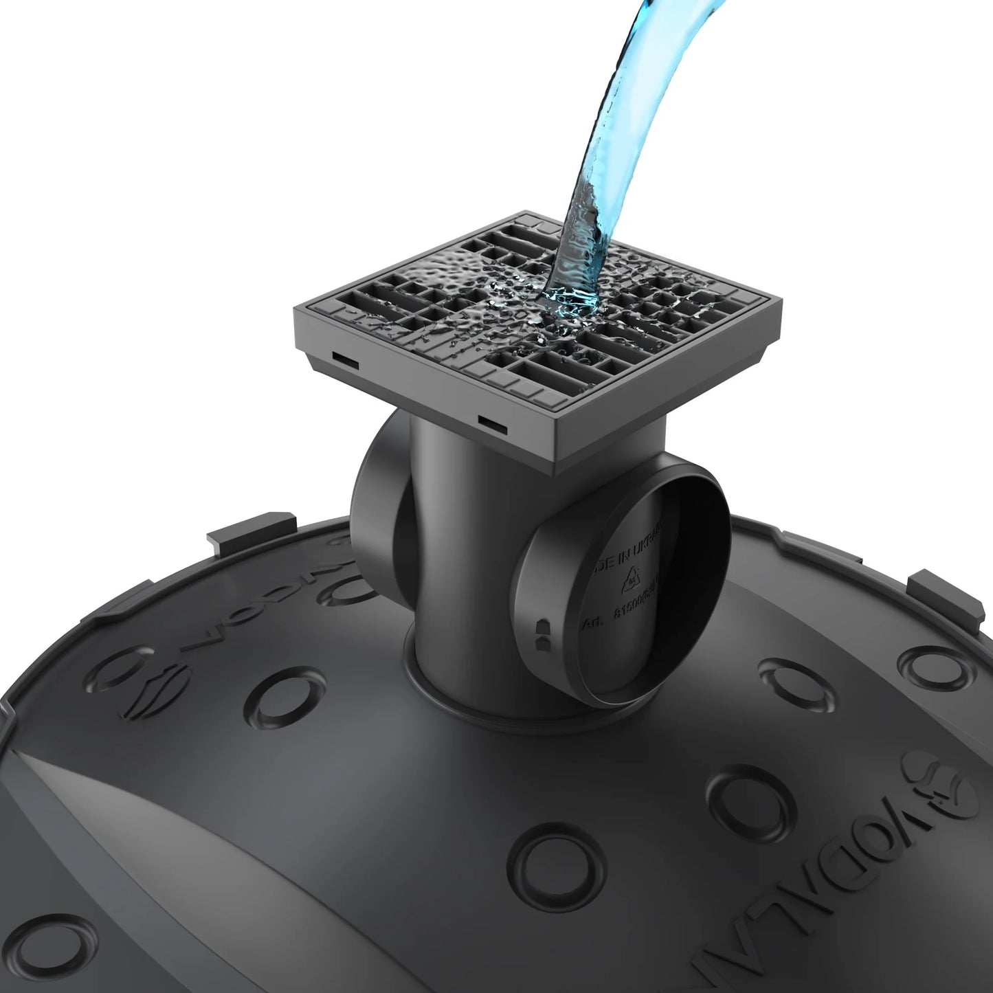 Water flowing into the Easy DryWell Plastic Drain Gully System