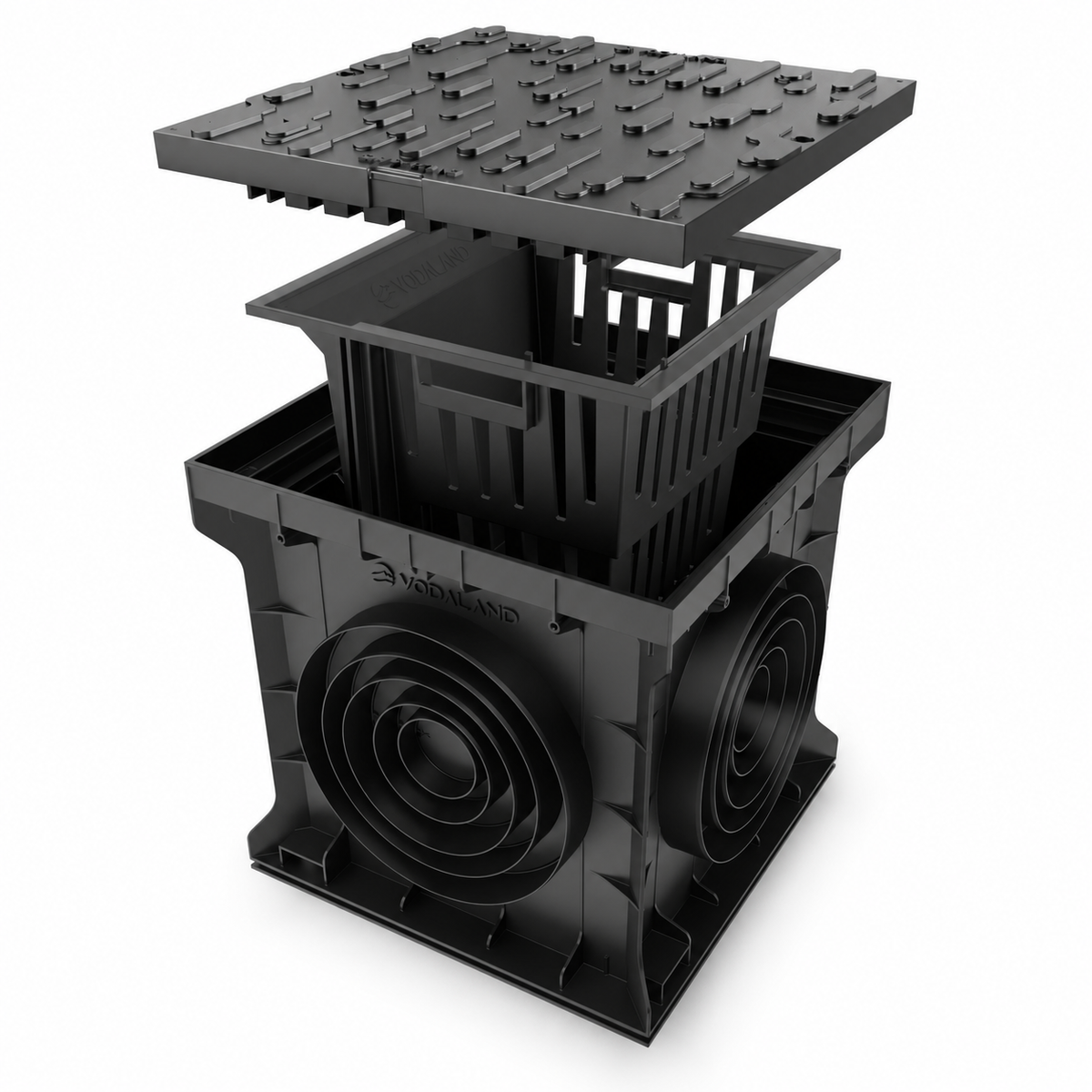 400x400 Plastic gully drain with plastic grate A15