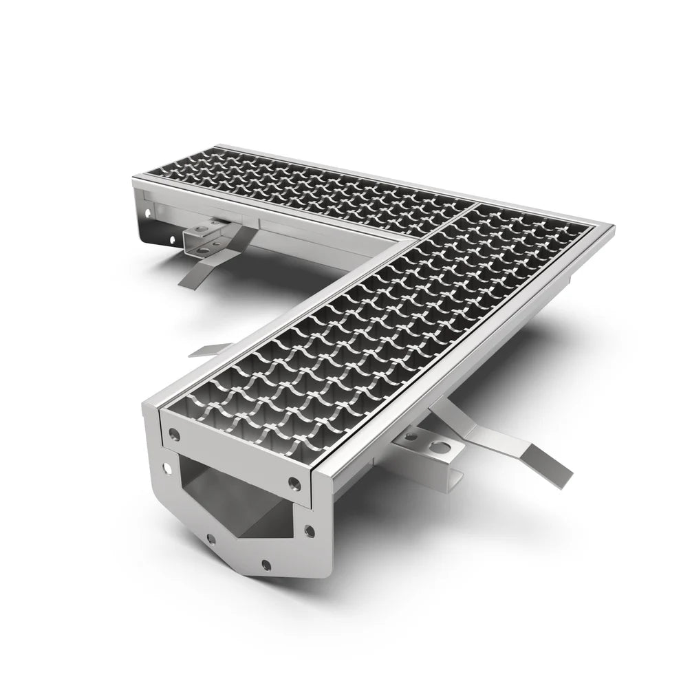 DN100 Modular stainless steel corner channel drain