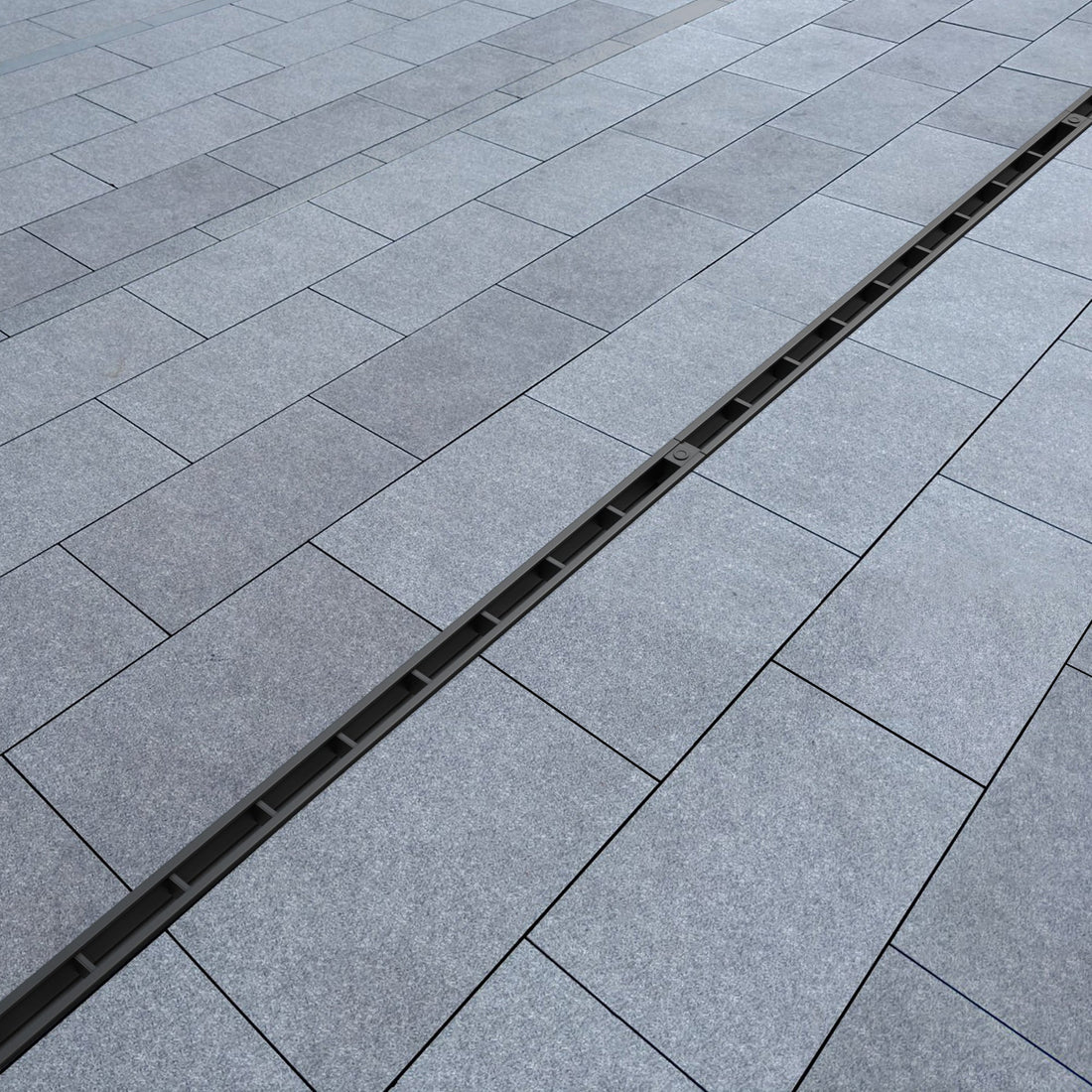 Slot drain installed on concrete