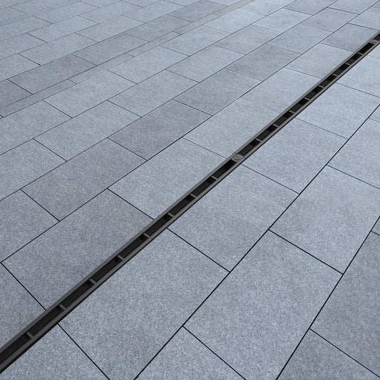 Slot drain installed on concrete