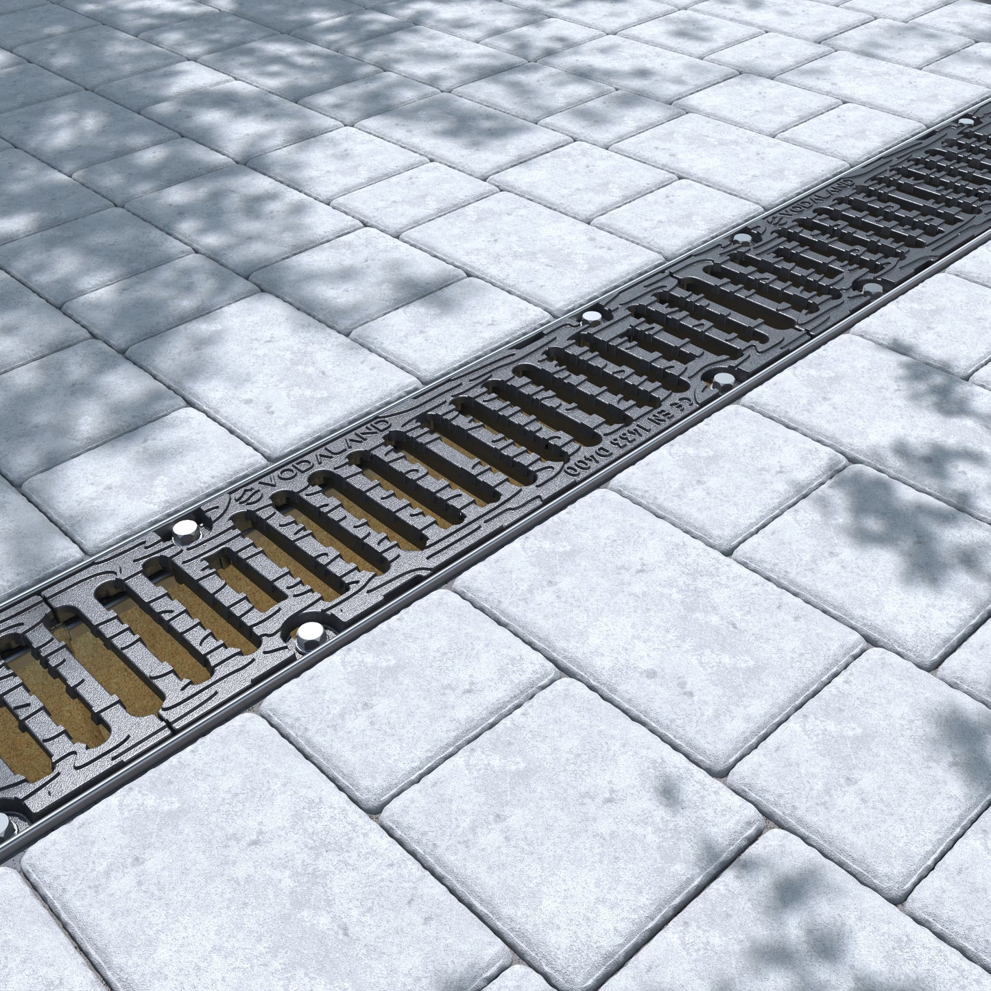 PRO 100PC Channel drain with cast iron grating, D400