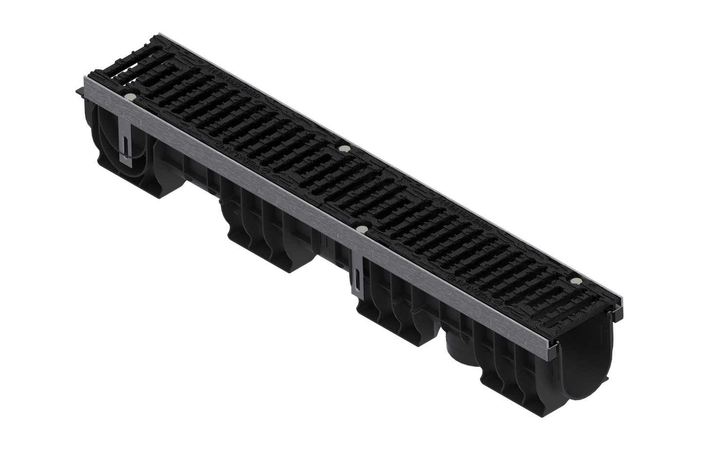 PRO DN100 Plastic channel drain with cast iron grate, D400