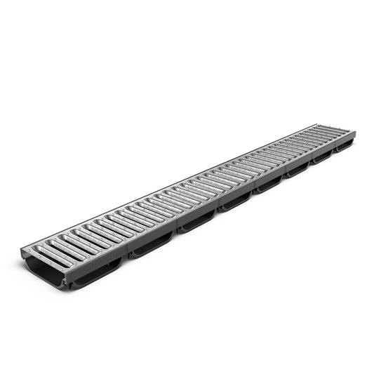 EASY Low plastic channel drain with galvanised grate, A15