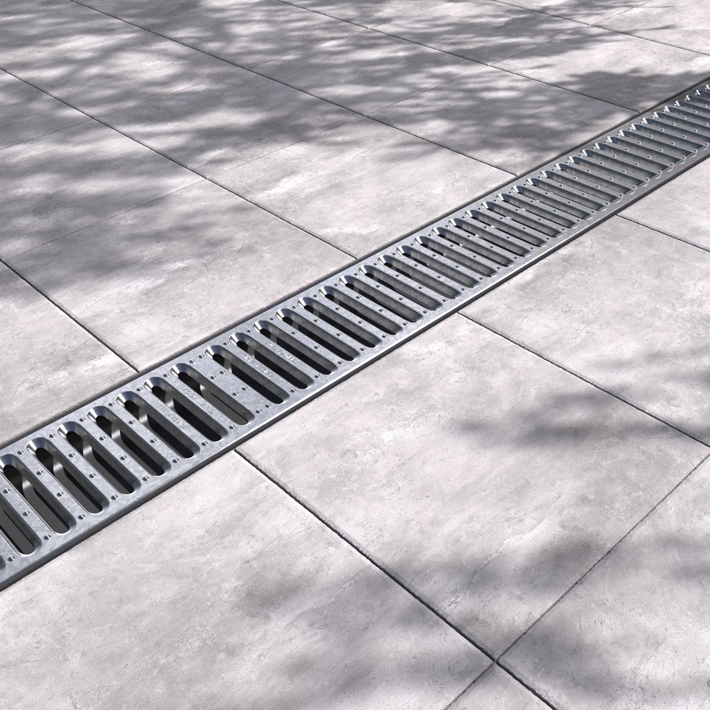 EASY Low plastic channel drain with galvanised grate, A15