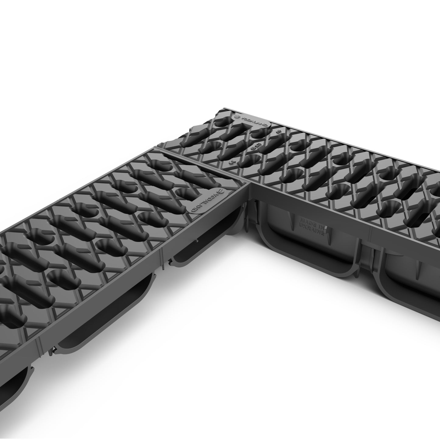 EASY Low plastic channel drain with plastic grate, A15