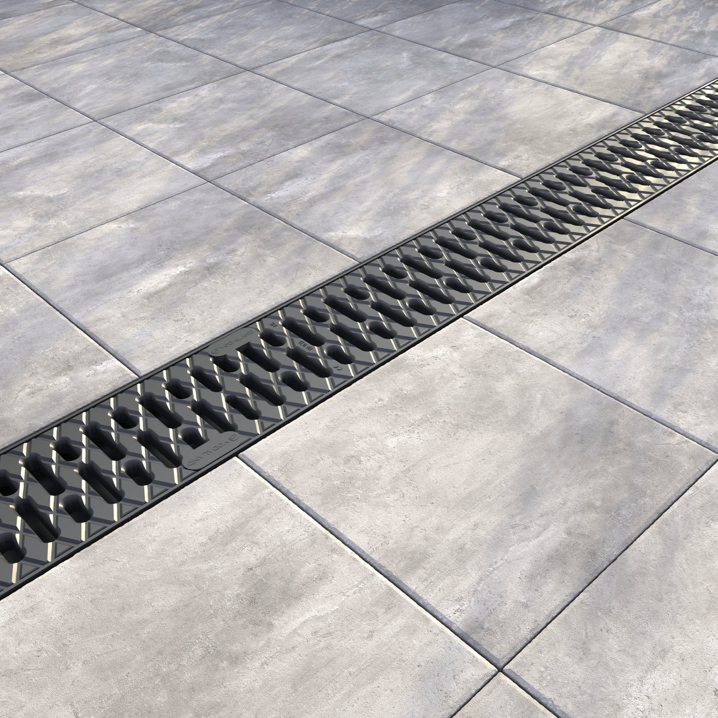 EASY Low plastic channel drain with plastic grate, A15