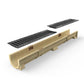 BASE 100PC Polymer concrete channel drain with cast iron grate C250