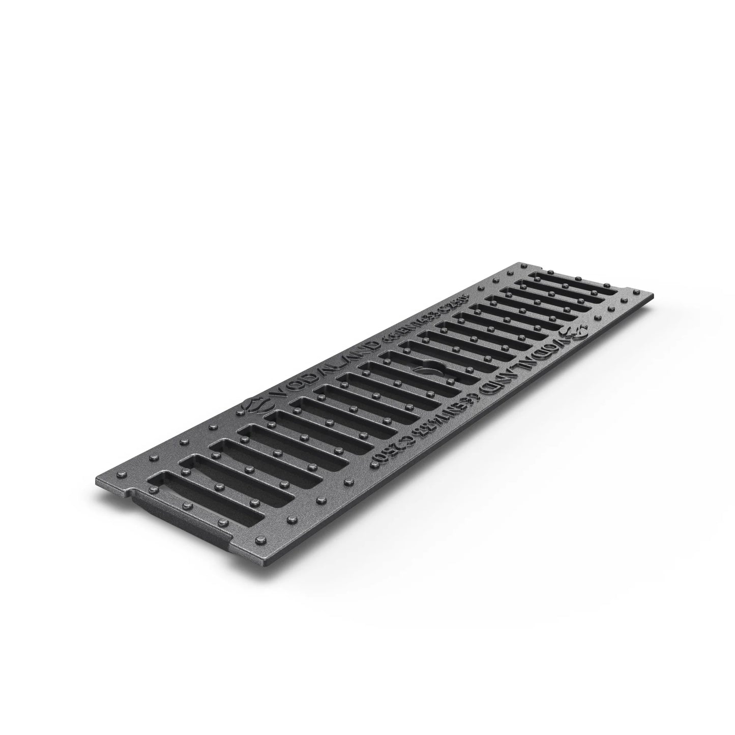 BASE 100PC Polymer concrete channel drain with cast iron grate C250