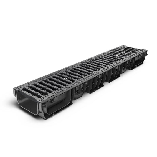 BASE 150P Channel drain H100 with cast iron grating