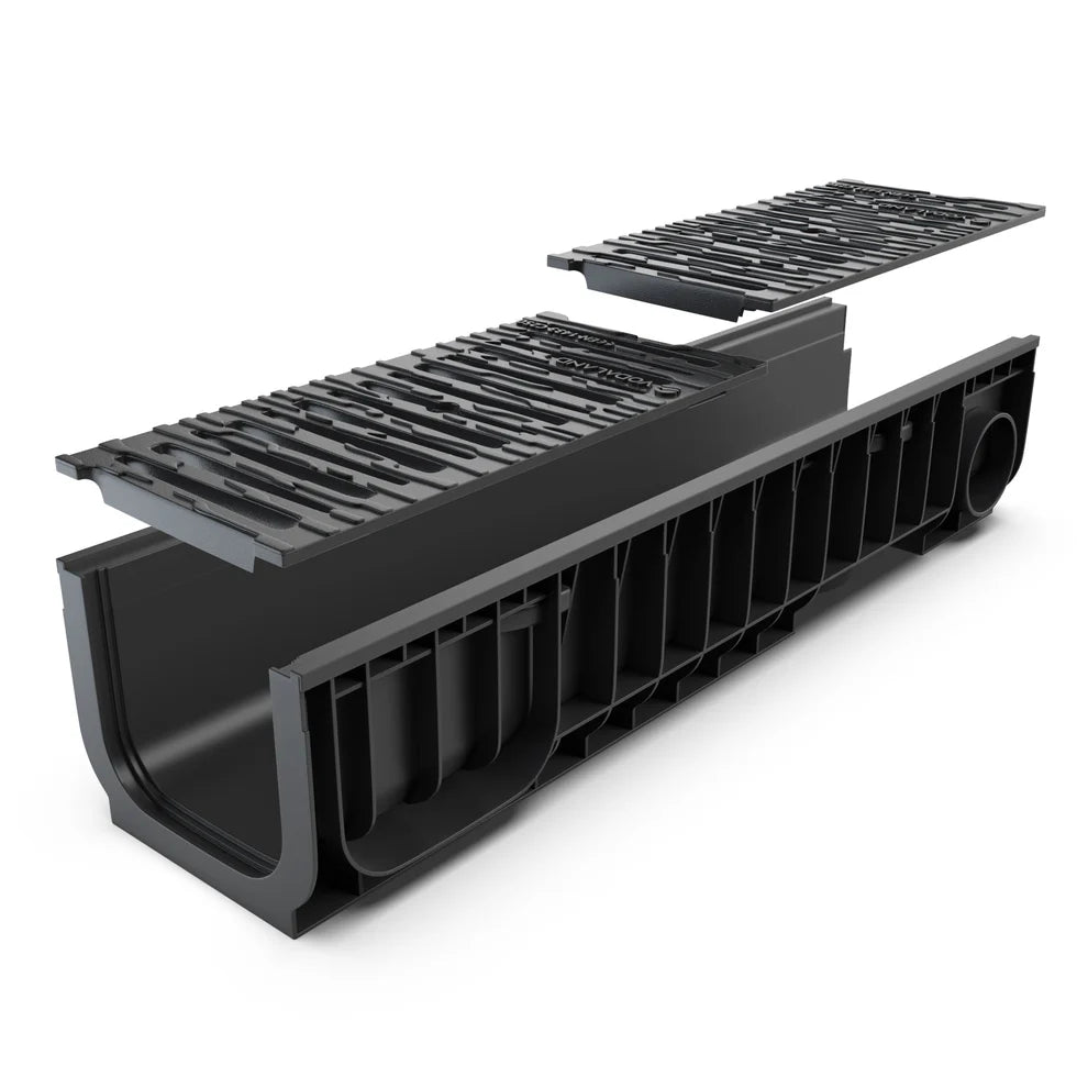 200mm Wide Drainage Channel With Cast Iron Grate Package