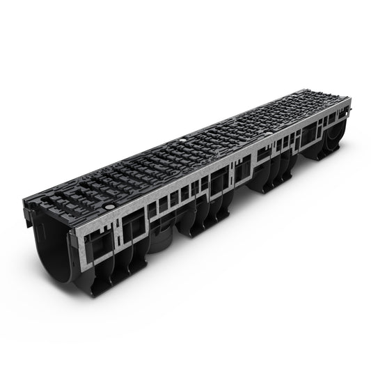 PRO 100P Channel drain with cast iron grating D400