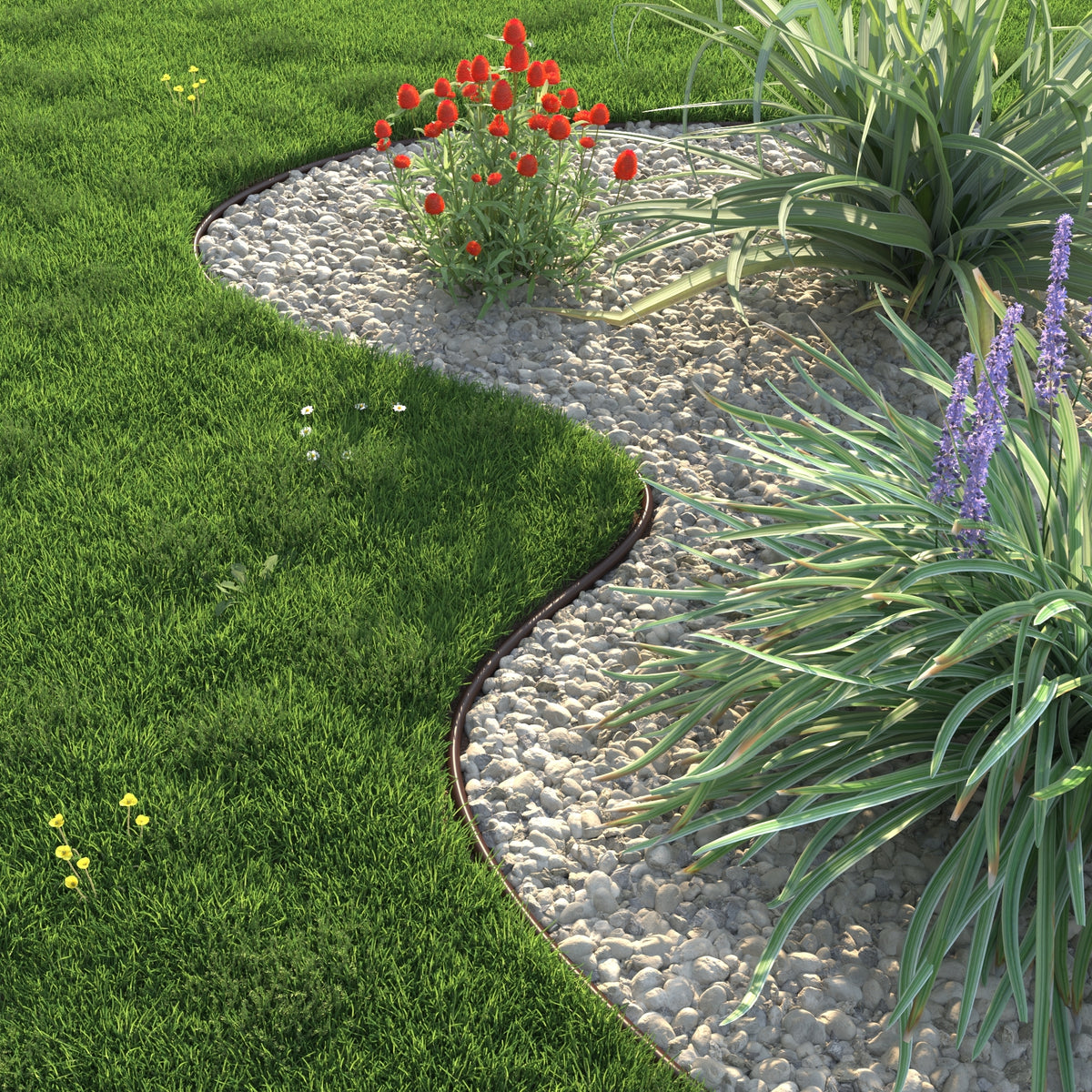 Plastic border garden edging - Brown