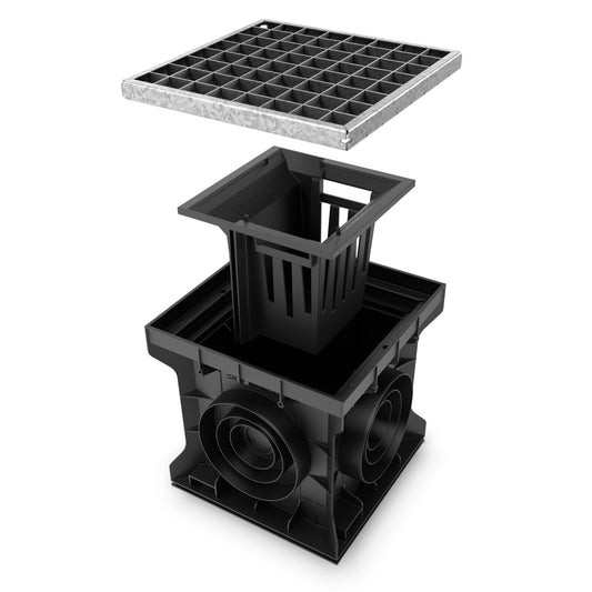 300x300 Plastic Catch Basin With Galvanised Mesh Grate, A15