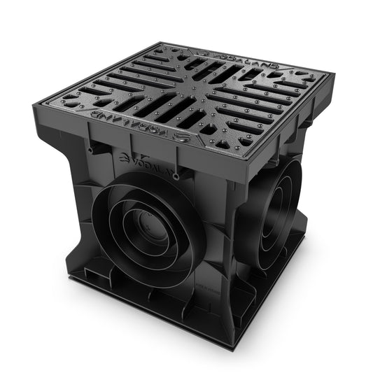 300x300 Plastic catch basin with cast iron grate, R50 (up to 5 tonnes)