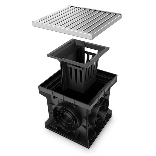 300x300 Plastic catch basin with stainless HeelSafe grate, A15