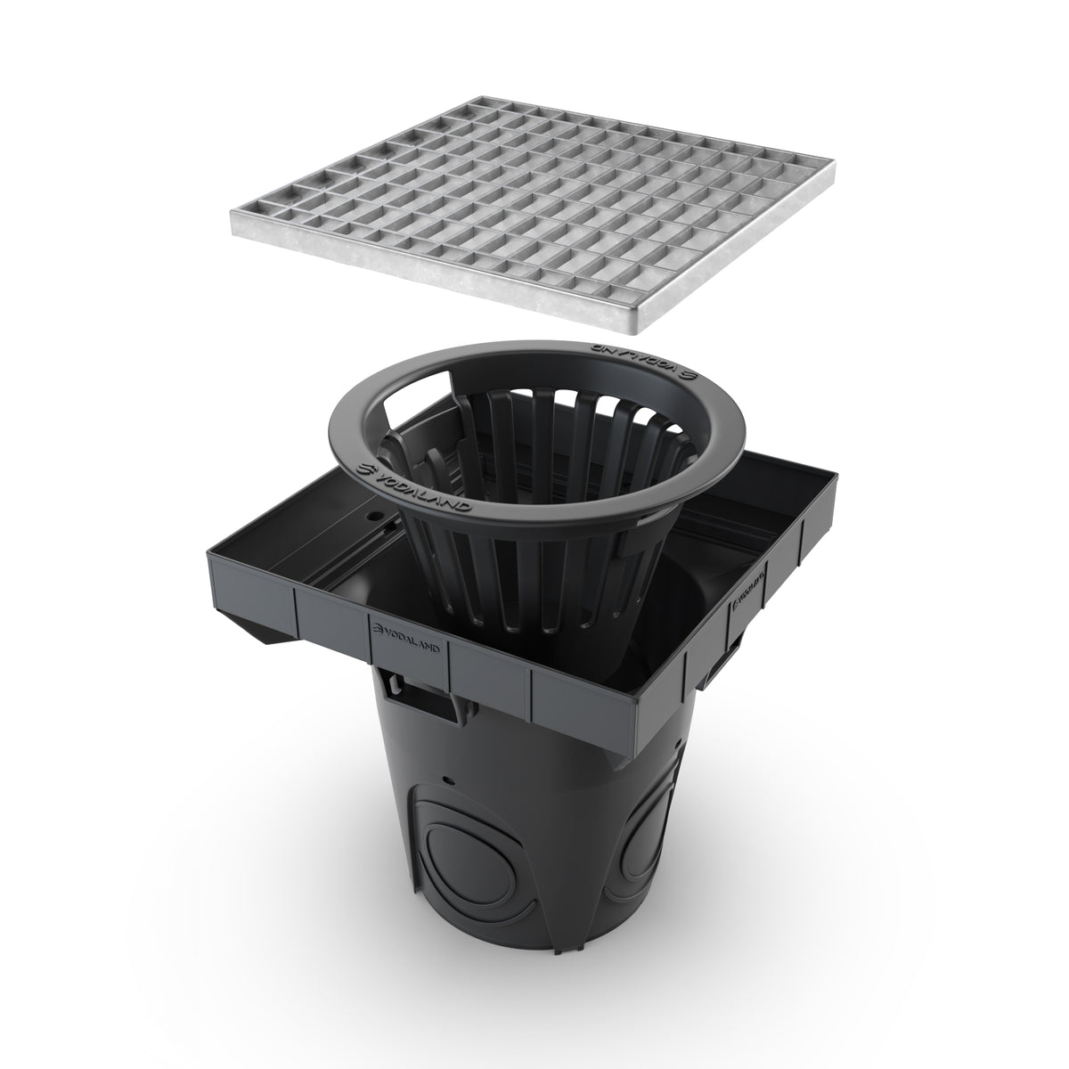300x300 NEO Gully drain with galvanised grate A15