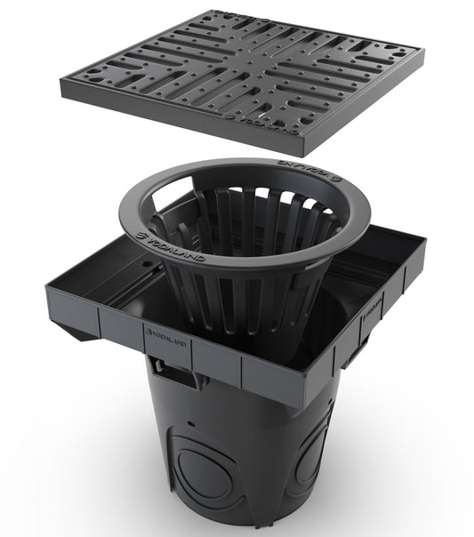 550x550  NEO Gully drain with cast iron grate A15