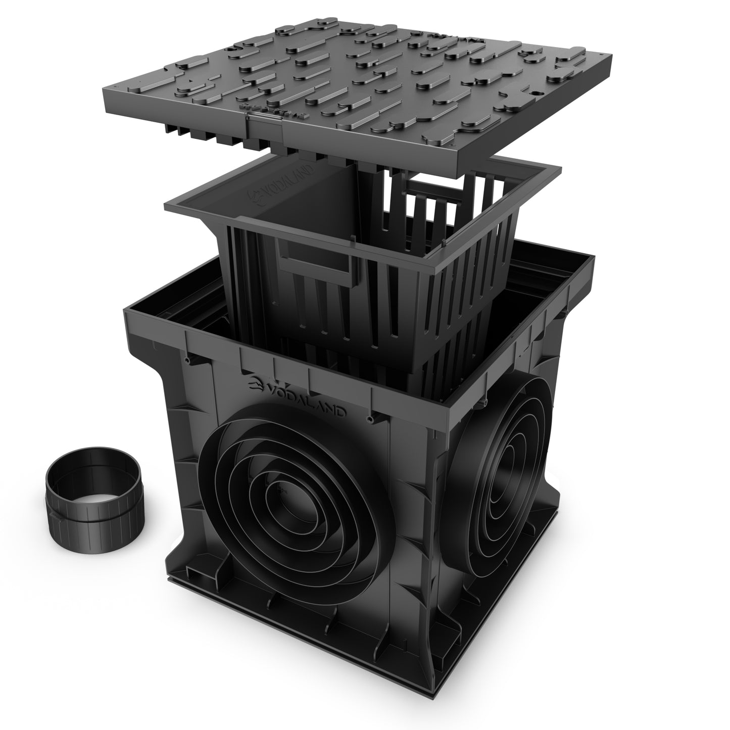 400x400 Plastic gully drain with plastic grate A15