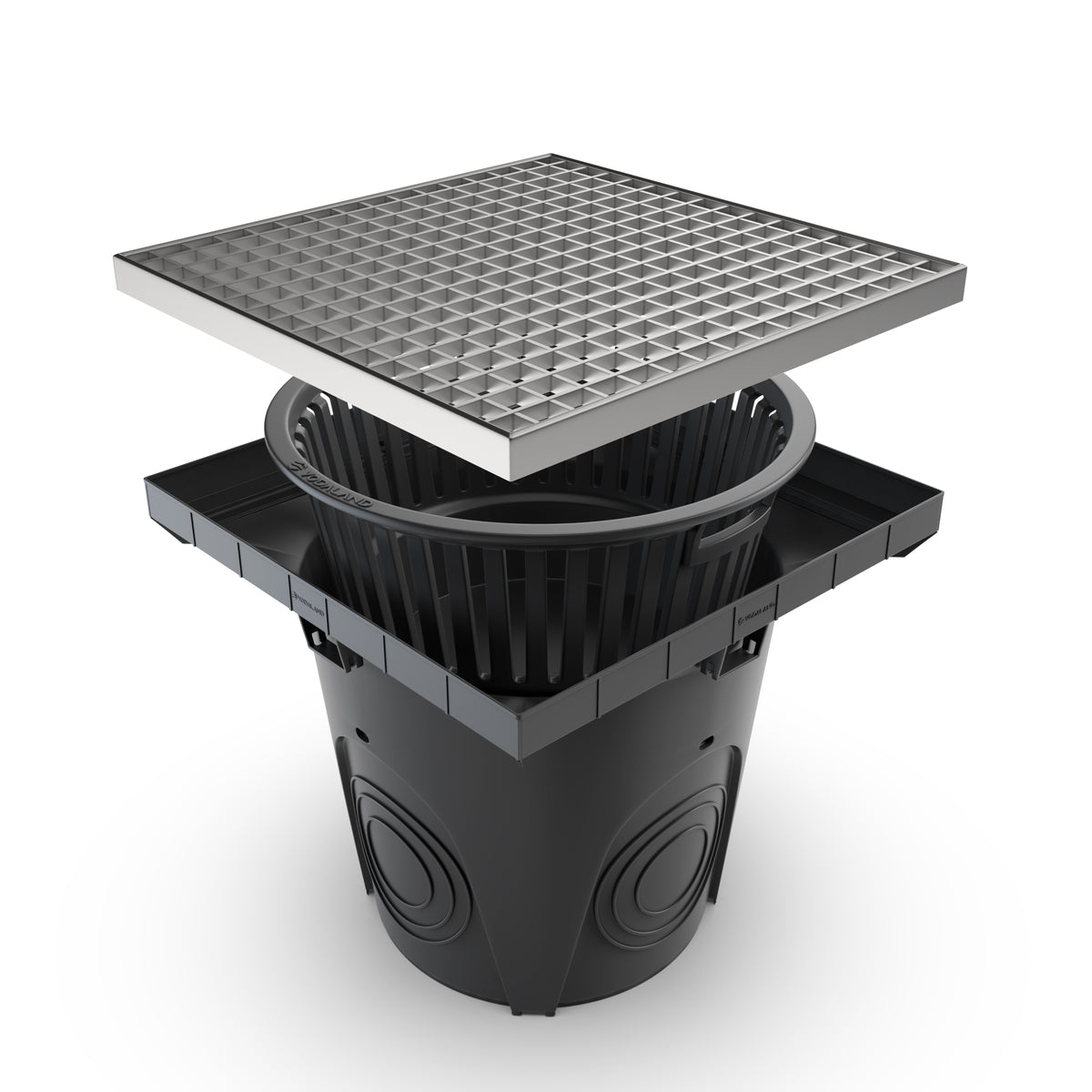 400x400  NEO Gully drain with galvanised grate A15