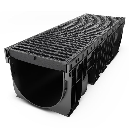 Base 300P Channel drain with cast iron grating